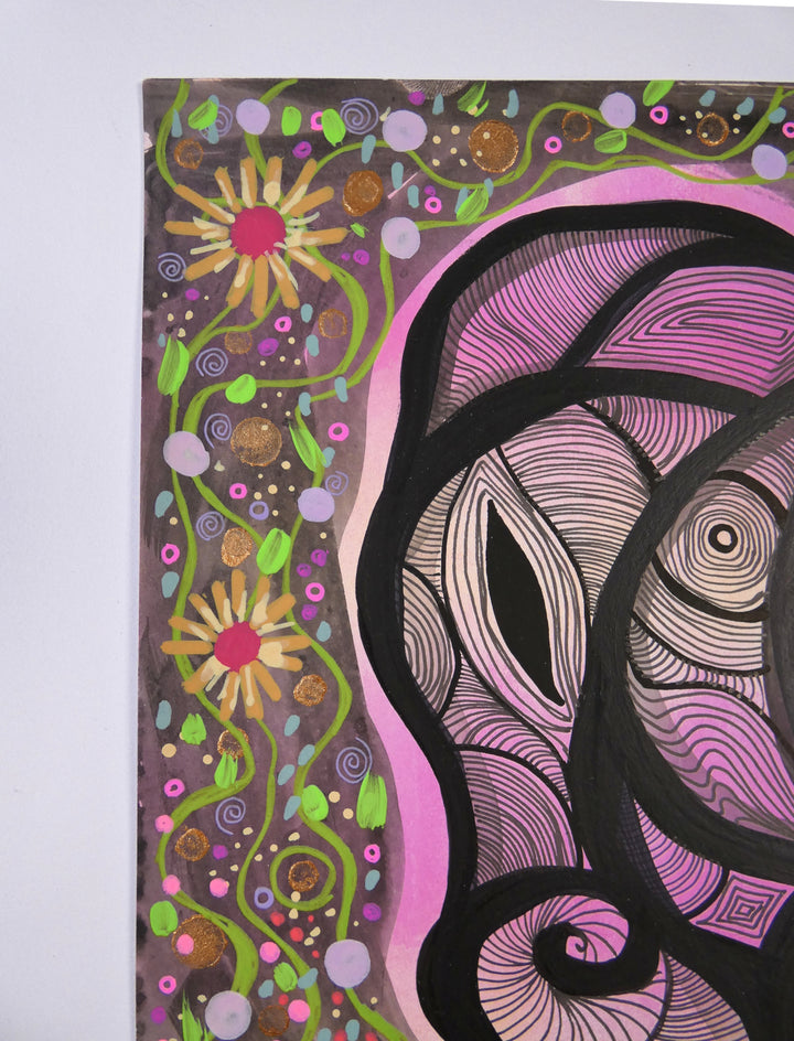 Singing Blackbird by Sara Rodighiero |  Side View of Artwork 