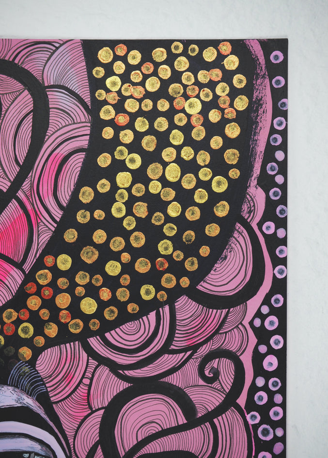 Thinking of You by Sara Rodighiero |  Side View of Artwork 