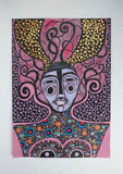 Original art for sale at UGallery.com | Thinking of You by Sara Rodighiero | $850 | mixed media artwork | 16.5' h x 11.7' w | thumbnail 3