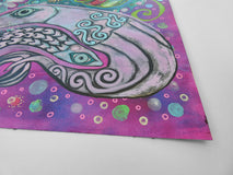 Original art for sale at UGallery.com | Under the Sea by Sara Rodighiero | $825 | mixed media artwork | 16.5' h x 11.7' w | thumbnail 2