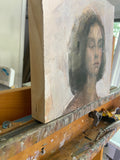Original art for sale at UGallery.com | Head Study by Sara Sisun | $675 | oil painting | 10' h x 10' w | thumbnail 2