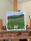 Original art for sale at UGallery.com | Painter in a Field by Sara Sisun | $575 | oil painting | 12' h x 12' w | thumbnail 3