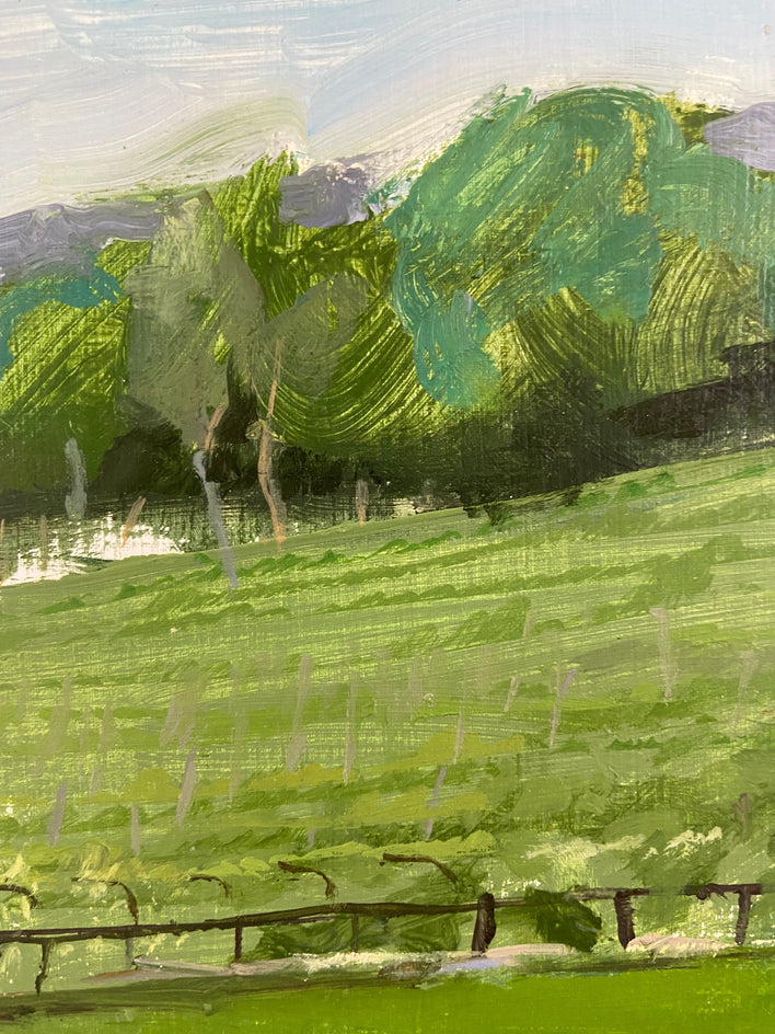 Painter in a Field by Sara Sisun |  Closeup View of Artwork 