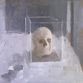 oil painting by Sara Sisun titled Skull Study
