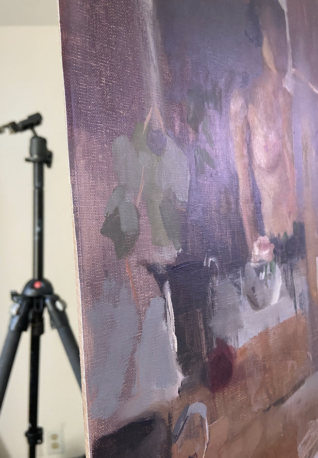 Studio Self Portrait by Sara Sisun |  Side View of Artwork 