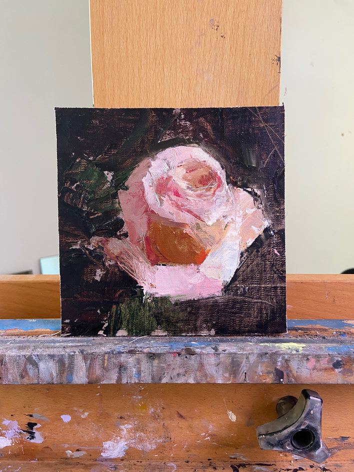 Textured Rose Study by Sara Sisun |  Context View of Artwork 