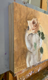 Original art for sale at UGallery.com | Toffee Rose by Sara Sisun | $875 | oil painting | 10' h x 10' w | thumbnail 2