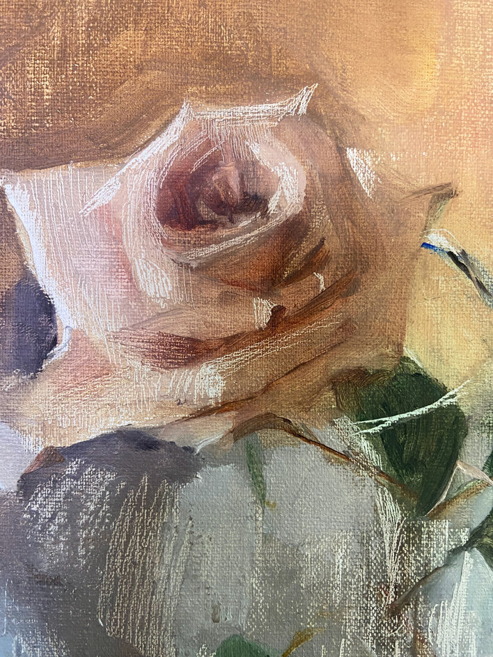 Toffee Rose by Sara Sisun |  Closeup View of Artwork 