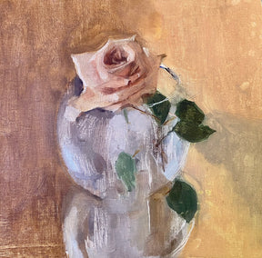 oil painting by Sara Sisun titled Toffee Rose