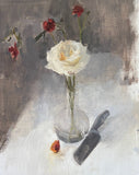 Original art for sale at UGallery.com | White Rose by Sara Sisun | $1,000 | oil painting | 20' h x 16' w | thumbnail 1