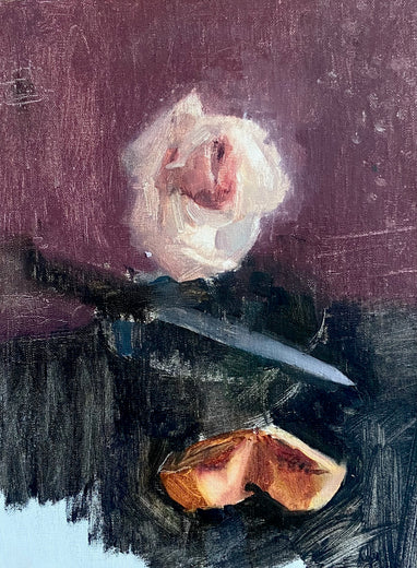 Wilting Rose, Peach, Knife by Sara Sisun |  Artwork Main Image 