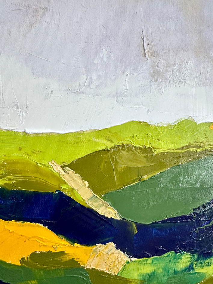 Evening over Green by Sarah Parsons |  Closeup View of Artwork 