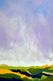 oil painting by Sarah Parsons titled Evening over Green