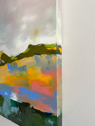 Hillside in Gold by Sarah Parsons |  Side View of Artwork 