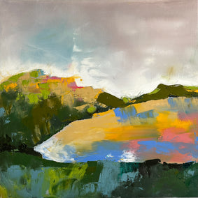 oil painting by Sarah Parsons titled Hillside in Gold