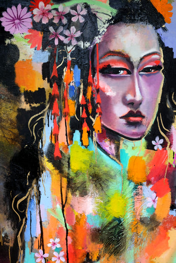 A Decorated Geisha by Scott Dykema |  Side View of Artwork 