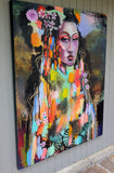 Original art for sale at UGallery.com | A Decorated Geisha by Scott Dykema | $7,500 | mixed media artwork | 60' h x 48' w | thumbnail 4