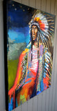 Original art for sale at UGallery.com | A Seated Chief by Scott Dykema | $3,675 | mixed media artwork | 40' h x 30' w | thumbnail 2
