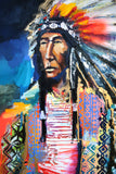 Original art for sale at UGallery.com | A Seated Chief by Scott Dykema | $3,675 | mixed media artwork | 40' h x 30' w | thumbnail 4