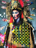 Original art for sale at UGallery.com | Headdress and Halo by Scott Dykema | $4,400 | mixed media artwork | 48' h x 36' w | thumbnail 1