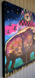 Original art for sale at UGallery.com | Moonlit Travel by Scott Dykema | $3,100 | mixed media artwork | 36' h x 36' w | thumbnail 3
