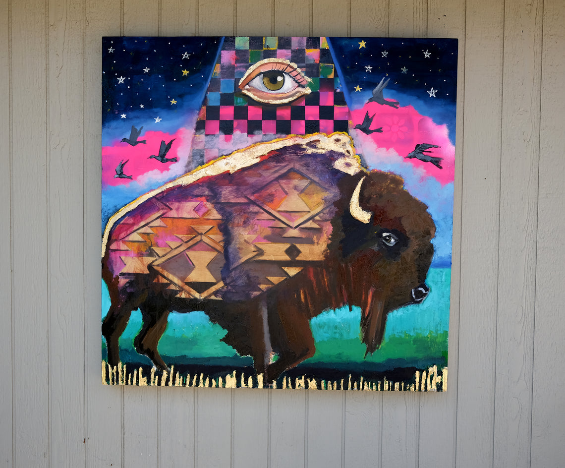 Moonlit Travel by Scott Dykema |  Closeup View of Artwork 