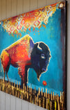 Original art for sale at UGallery.com | Red Flower by Scott Dykema | $2,700 | mixed media artwork | 36' h x 36' w | thumbnail 4
