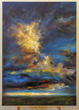 Original art for sale at UGallery.com | Aurora’s Kiss by Shadi Shokoohi | $7,450 | acrylic painting | 47.24' h x 31.5' w | thumbnail 3