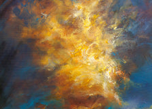 Original art for sale at UGallery.com | Aurora’s Kiss by Shadi Shokoohi | $7,950 | acrylic painting | 47.24' h x 31.5' w | thumbnail 4