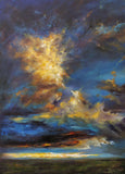 Original art for sale at UGallery.com | Aurora’s Kiss by Shadi Shokoohi | $7,450 | acrylic painting | 47.24' h x 31.5' w | thumbnail 1