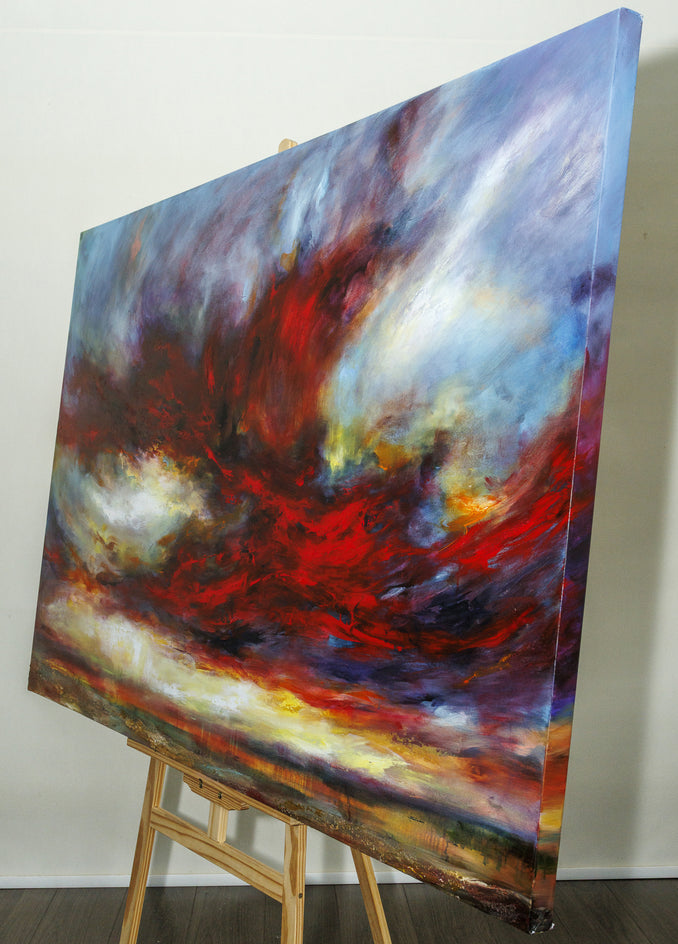 Crimson Shadows by Shadi Shokoohi |  Side View of Artwork 