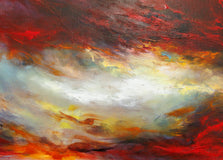 Original art for sale at UGallery.com | Crimson Shadows by Shadi Shokoohi | $11,100 | acrylic painting | 39.37' h x 59.06' w | thumbnail 4