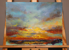Original art for sale at UGallery.com | Dawn of Change by Shadi Shokoohi | $775 | acrylic painting | 12' h x 16' w | thumbnail 3
