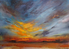 Original art for sale at UGallery.com | Golden Reverie by Shadi Shokoohi | $775 | acrylic painting | 12' h x 16' w | thumbnail 1