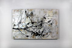Original art for sale at UGallery.com | Forest Wilderness by Shannon Amidon | $2,000 | encaustic artwork | 24' h x 36' w | thumbnail 3