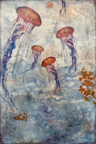 encaustic artwork by Shannon Amidon titled In the Quiet Deep
