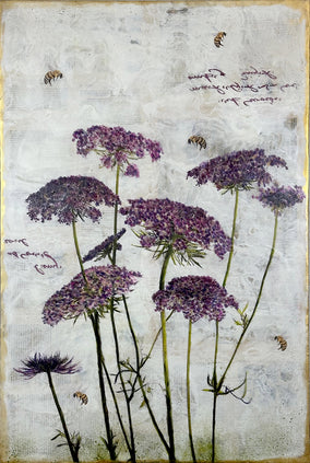 Original art for sale at UGallery.com | Dara Queen Anne's Lace by Shannon Amidon | $3,000 | mixed media artwork | 36' h x 24' w