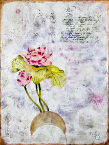 mixed media artwork by Shannon Amidon titled Lotus Moon