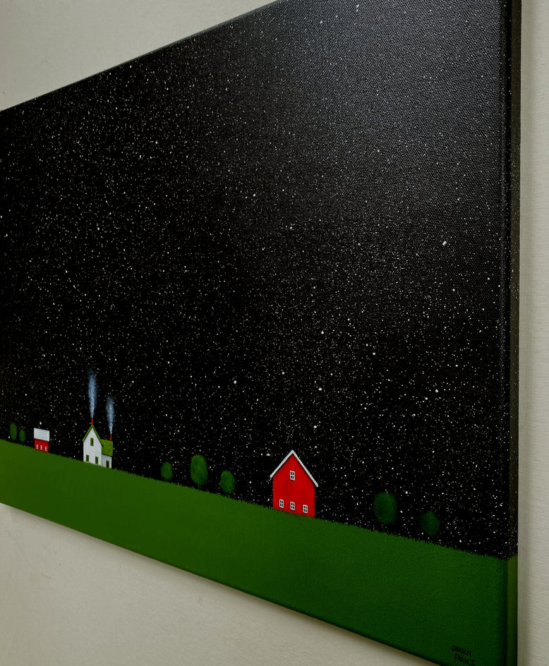 Under a Starry Night Sky by Sharon France |  Side View of Artwork 
