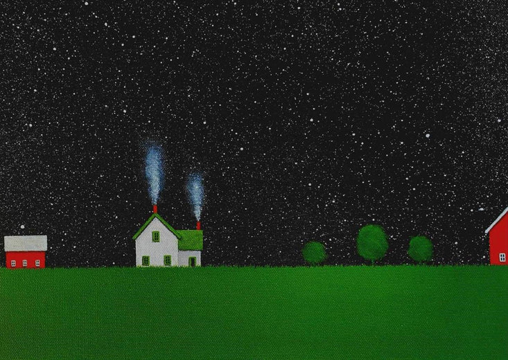 Under a Starry Night Sky by Sharon France |   Closeup View of Artwork 