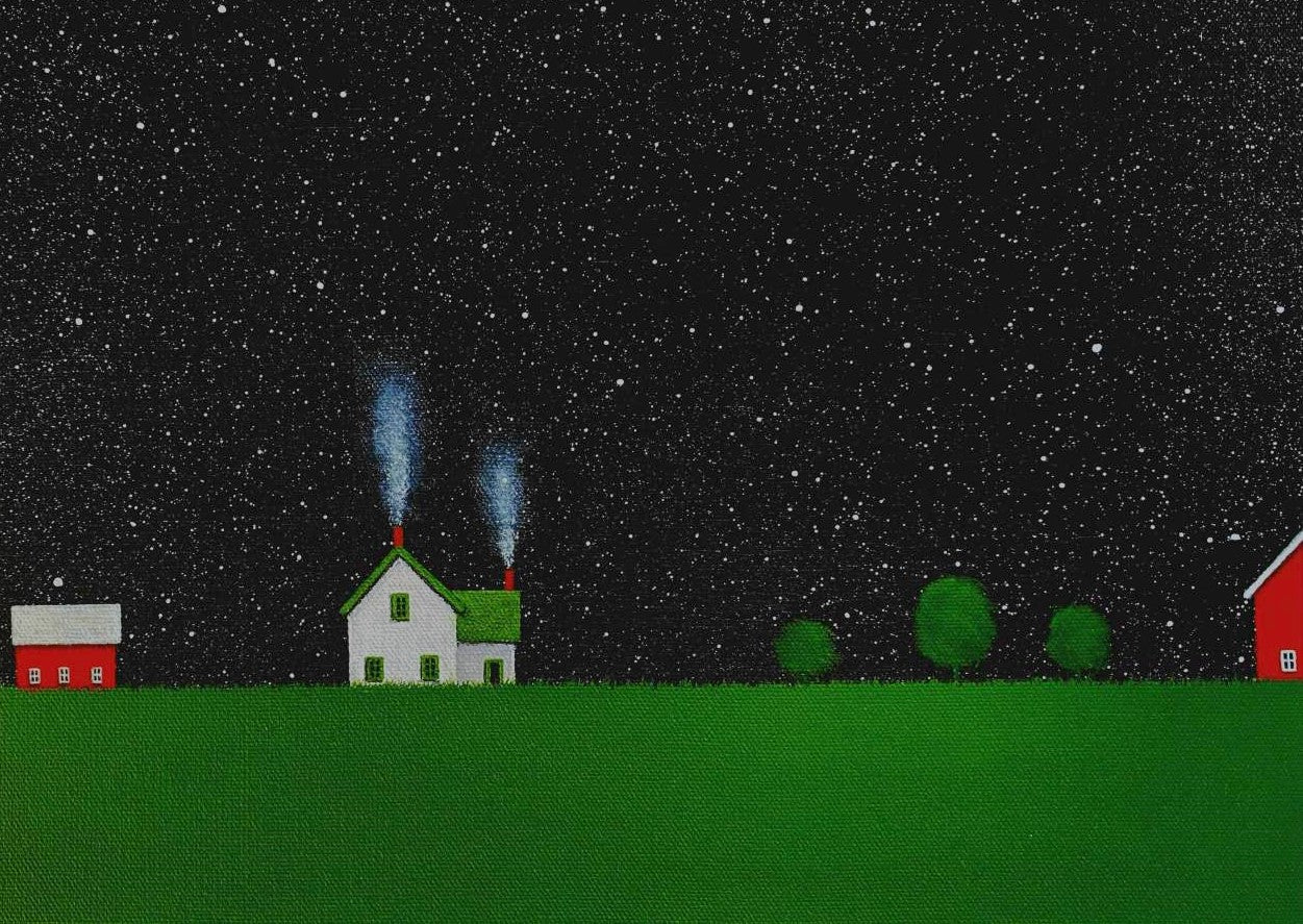 Under a Starry Night Sky by Sharon France |  Closeup View of Artwork 