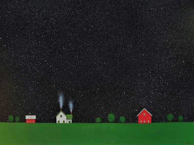 acrylic painting by Sharon France titled Under a Starry Night Sky