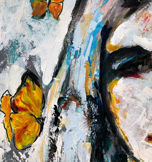 Fly Away with Me by Sharon Sieben |   Closeup View of Artwork 