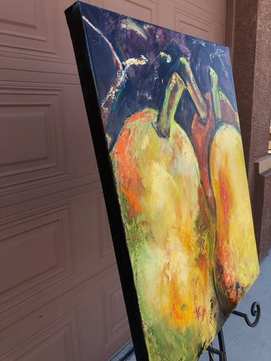 Three Pears by Sharon Sieben |  Side View of Artwork 