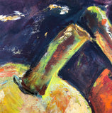 Original art for sale at UGallery.com | Three Pears by Sharon Sieben | $1,225 | oil painting | 30' h x 24' w | thumbnail 4