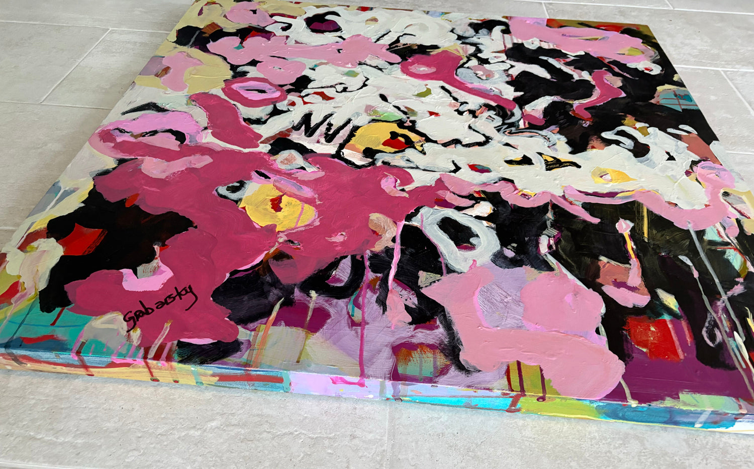 The Pink Slip by Sheila Grabarsky |  Side View of Artwork 