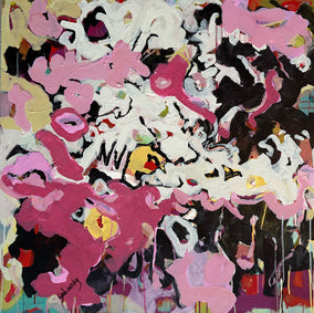 Original art for sale at UGallery.com | The Pink Slip by Sheila Grabarsky | $2,800 | acrylic painting | 36' h x 36' w
