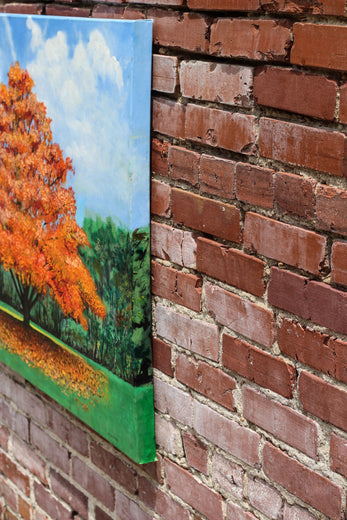 Autumn Tree by Shela Goodman |  Side View of Artwork 