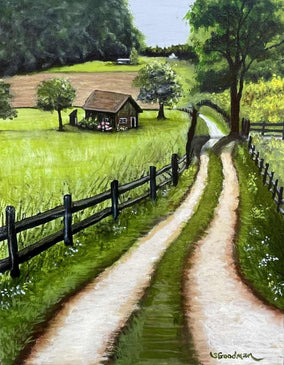 Original art for sale at UGallery.com | Country Road by Shela Goodman | $600 | oil painting | 20' h x 16' w