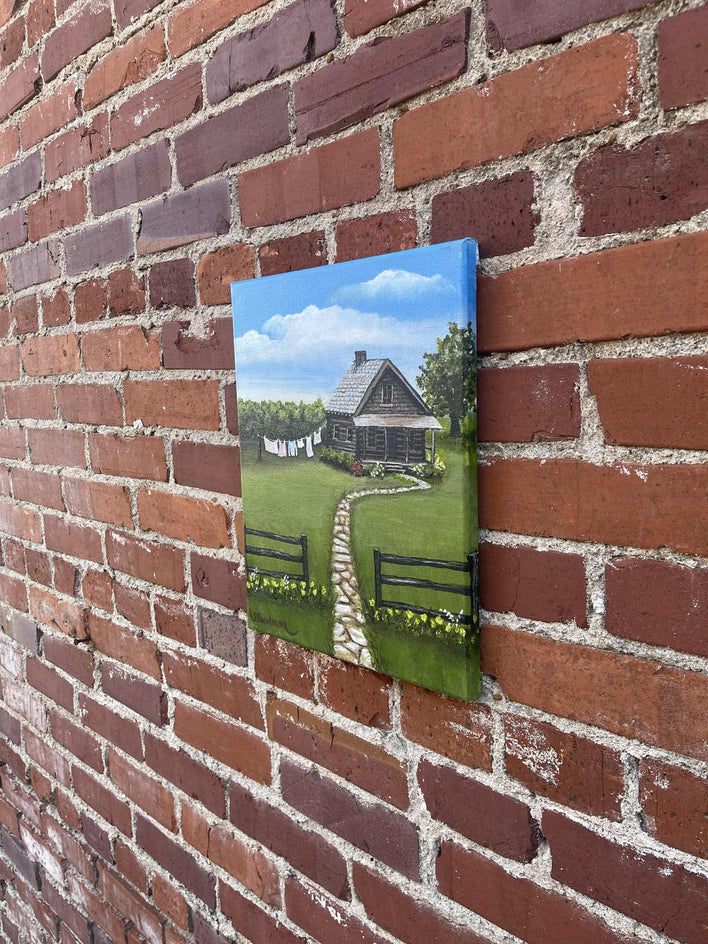 Country Scene by Shela Goodman |  Side View of Artwork 